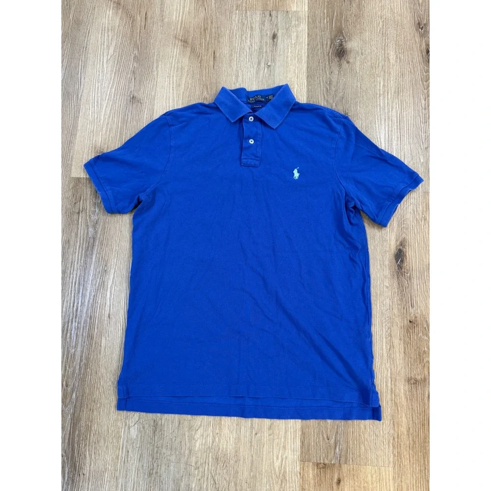 Polo Ralph Lauren Classic Fit Cotton Mesh Polo Shirt Mens M Royal Blue Preppy